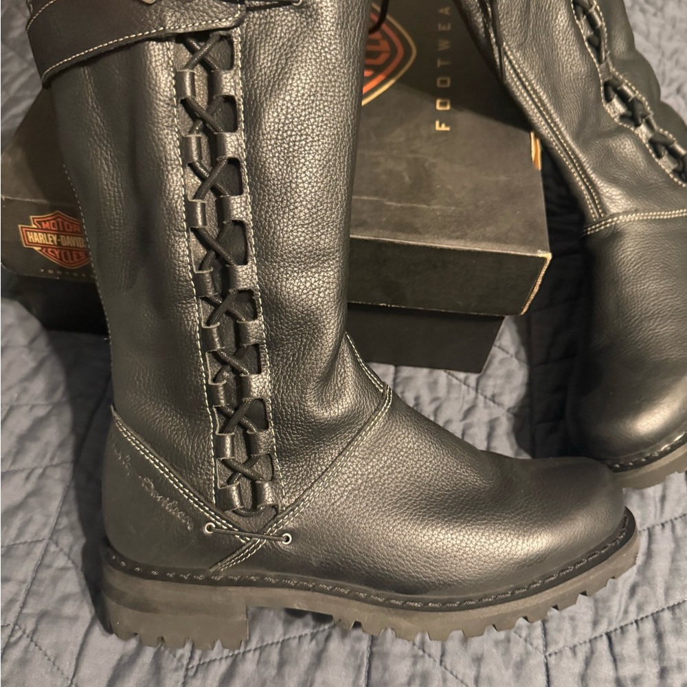 Harley-Davidson Black Leather Riding Boots